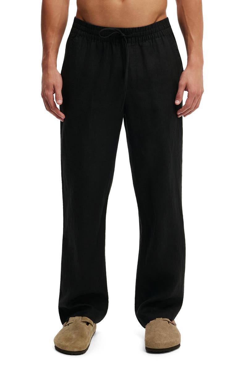 Cotton On Men's Baggy Linen Pant, Main, color, Black