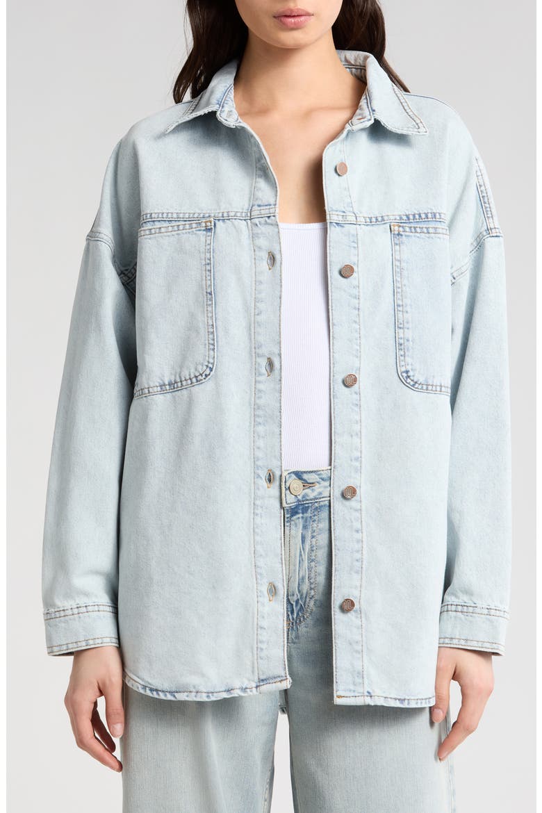 Molly Oversize Denim Shirt Jacket, Main, color, MEDIUM WASH