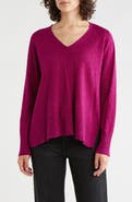 Eileen Fisher Organic Linen & Organic Cotton V-Neck Sweater