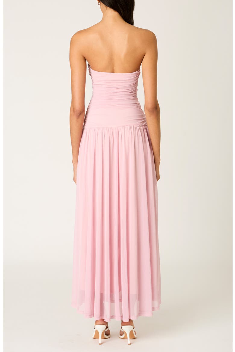 Beverly Ruched Strapless Chiffon Maxi Dress, Alternate, color, CAMEO PINK