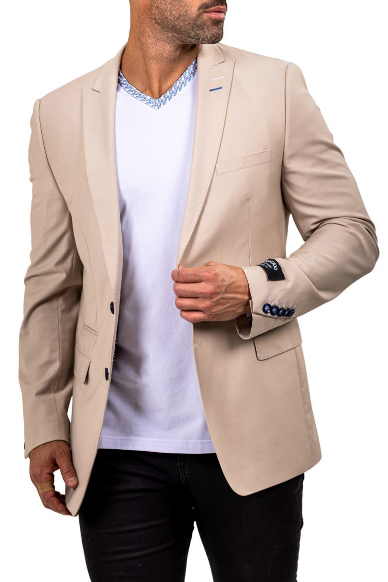 Descartes Marthyr0004 Brown Stretch Peak Lapel Blazer, Alternate, color, BROWN
