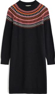 Seasalt Cornwall Bird Ring Fair Isle Long Sleeve Sweater Dress