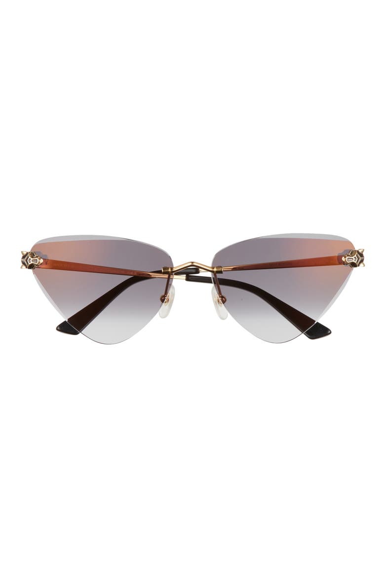 62mm Gradient Oversize Cat Eye Sunglasses, Main, color, GOLD