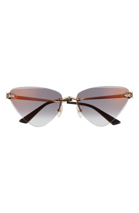 62mm Gradient Oversize Cat Eye Sunglasses