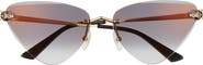 Cartier 62mm Gradient Oversize Cat Eye Sunglasses