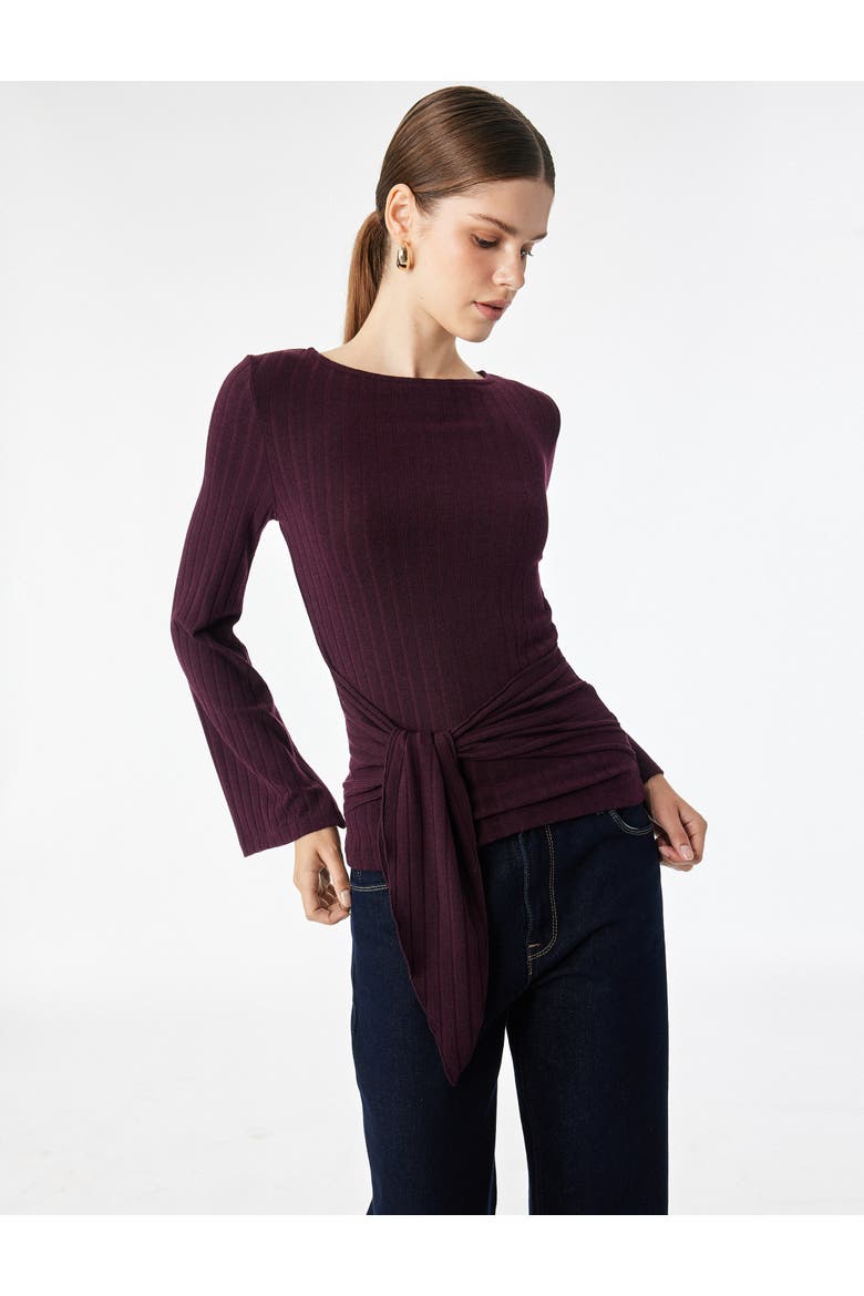 Long Sleeve Blouse, Alternate, color, BORDEUX