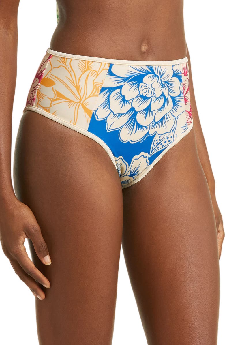 FARM Rio Tropical Chita High Waist Hot BIkini Bottoms, Alternate, color,