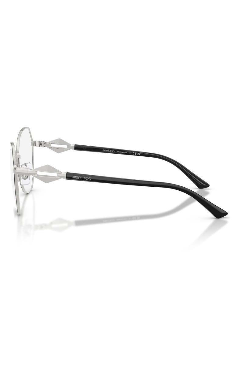 Jimmy Choo 55mm Round Optical Glasses, Alternate, color, Silver/ Black / Demo Lens
