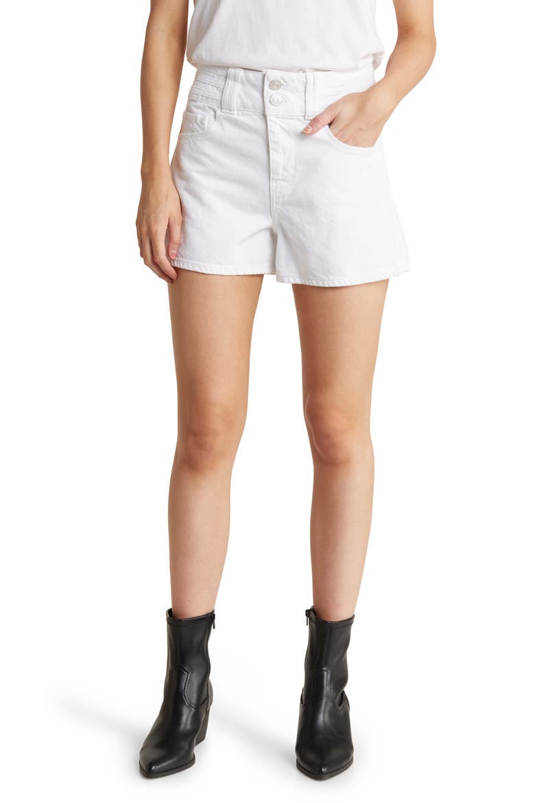 Triple Binding Cotton Shorts, Main, color, BLANC