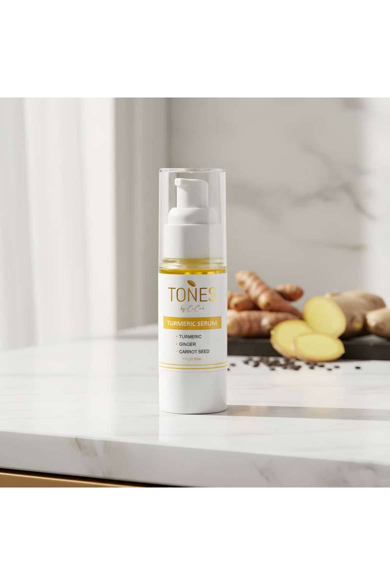 Turmeric Anti-Blemish and Brightening Facial Serum 30ml, Alternate, color, with golden and black words