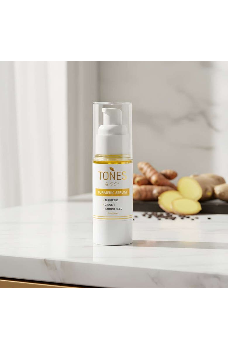 TONES by Cocoa Turmeric Anti-Blemish and Brightening Facial Serum 30ml, Alternate, color, With Golden And Black Words