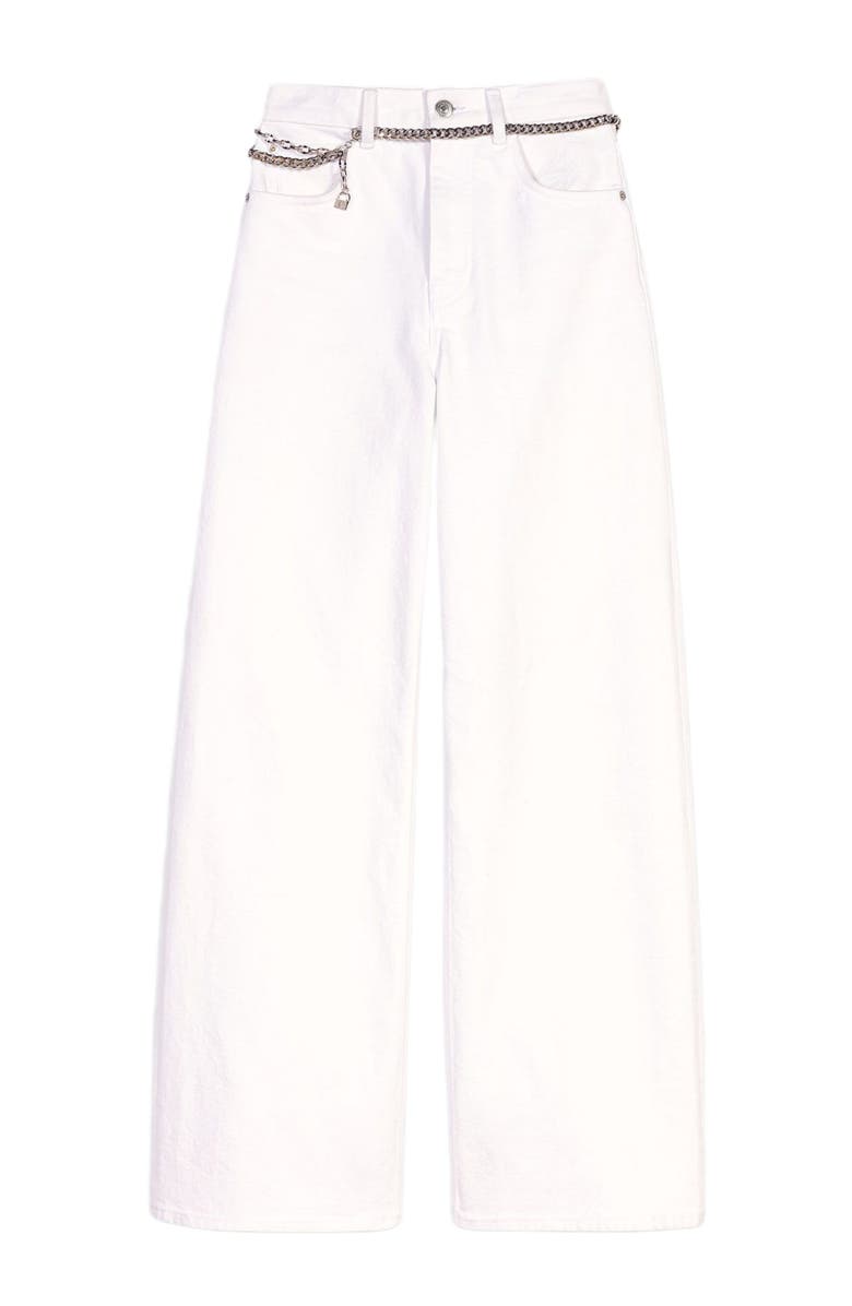 maje High-waisted wide-leg jeans, Alternate, color, White