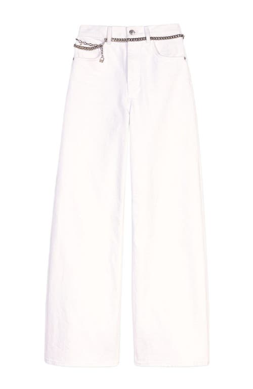 Maje High Waisted Wide Leg Jeans In White