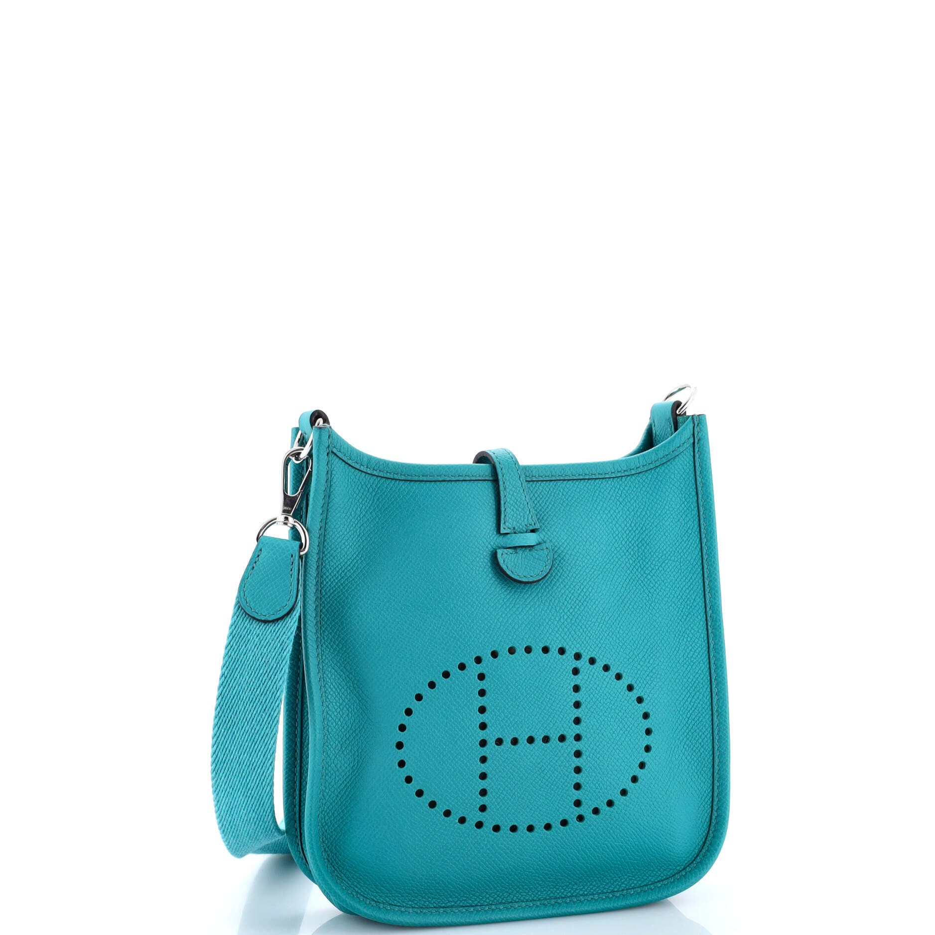 Pre-Owned Hermes Evelyne Bag Gen III Epsom TPM, Alternate, color, Bleu Paon