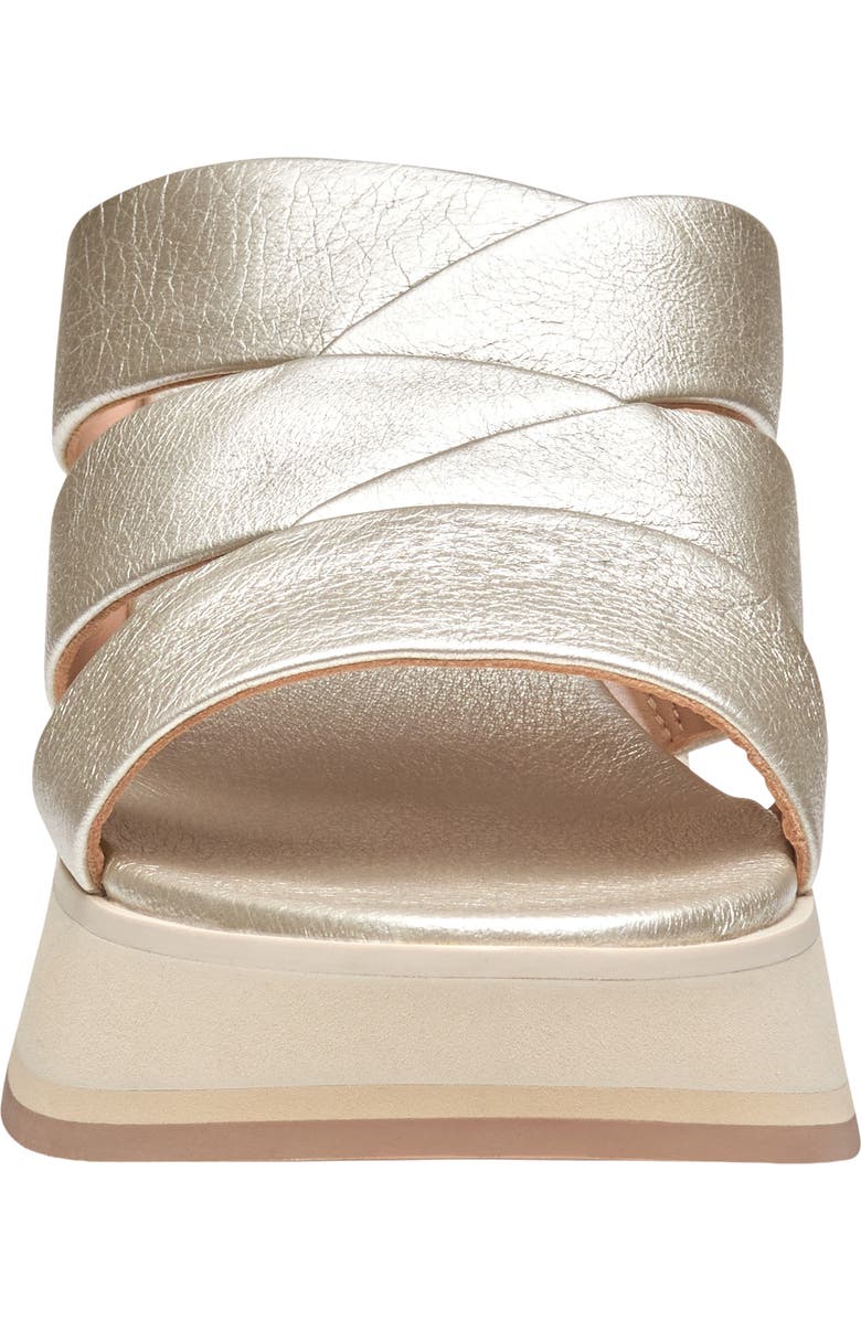 Johnston & Murphy Colleen Platform Wedge Slide Sandal, Alternate, color, Platinum Metallic Sheepskin