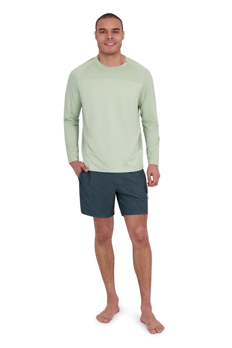 Textured Long Sleeve Rashguard, Alternate, color, LAUREL GREEN