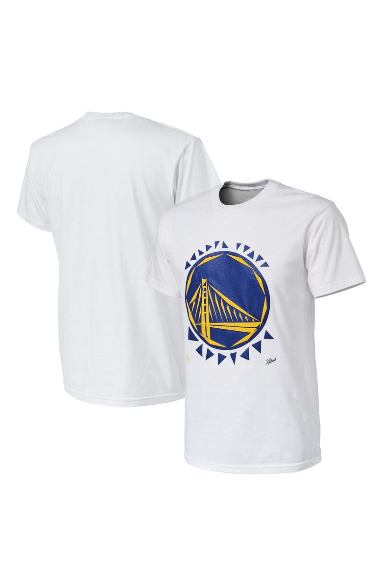 NBA X Naturel Men's NBA x Naturel White Golden State Warriors No Caller ID T-Shirt, Main, color, White