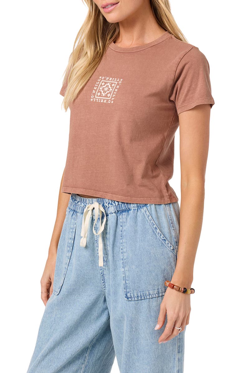 O'Neill Radiant Cotton Crop Graphic T-Shirt, Alternate, color, Carob Brown