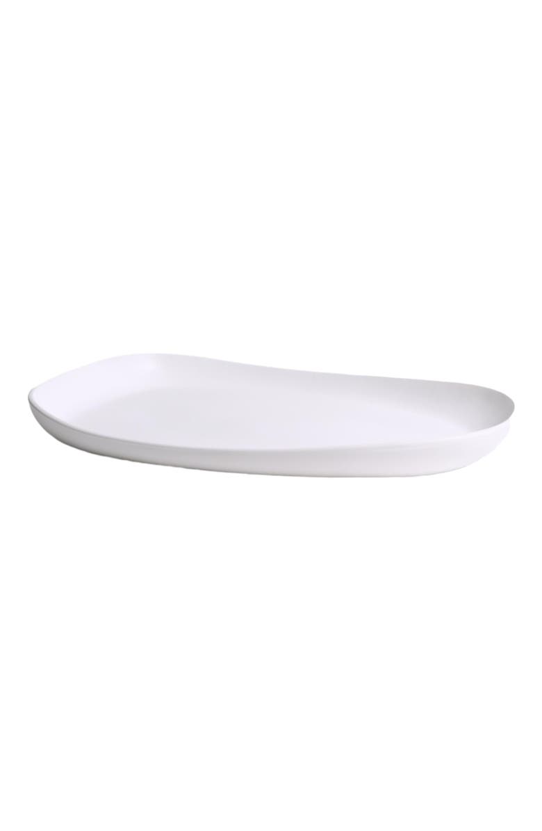 Gharyan Stoneware Stoneware Long Serving Platter, Main, color, White