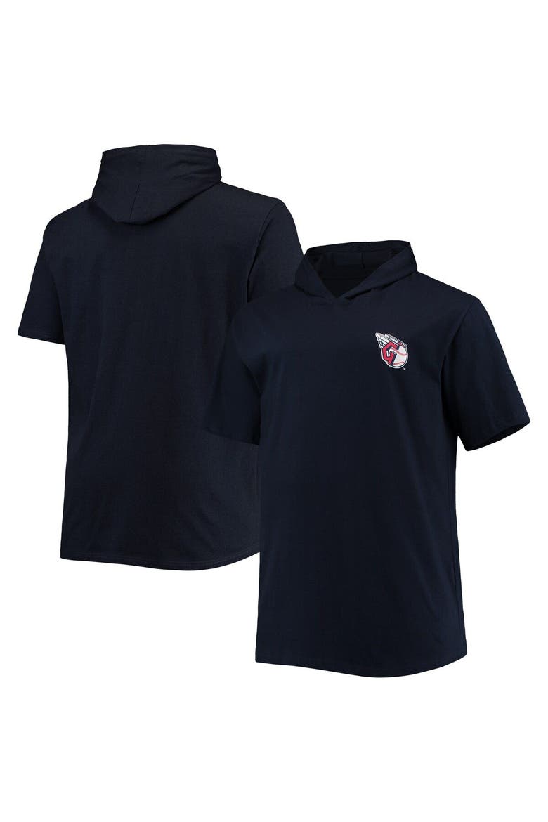 Men's Navy Cleveland Guardians Big & Tall Jersey Short Sleeve Pullover Hoodie T-Shirt, Main, color, Navy