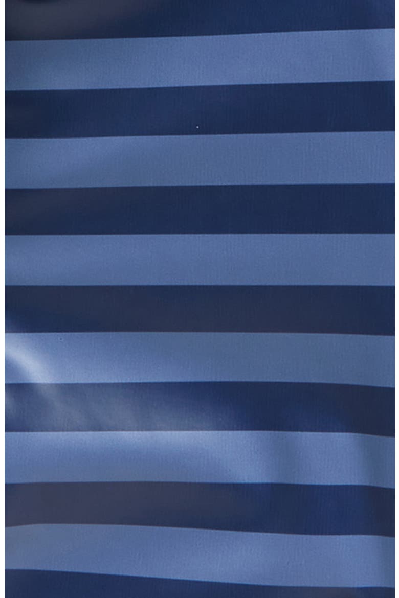 Kids' Stripe Snap-Up Hooded Raincoat, Alternate, color, BLUE- NAVY STRIPE