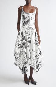 Erdem Print Crushed Cotton Blend Dress