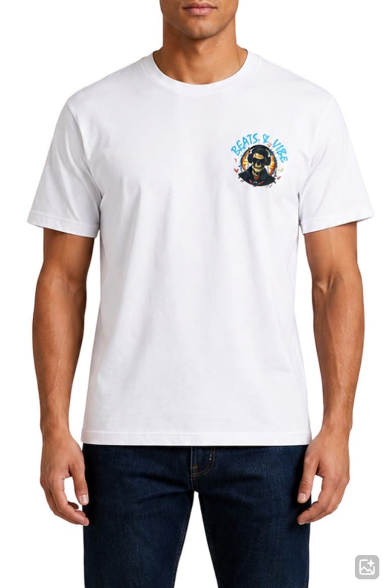 Beats & Vibe Graphic T-Shirt, Main, color, WHITE