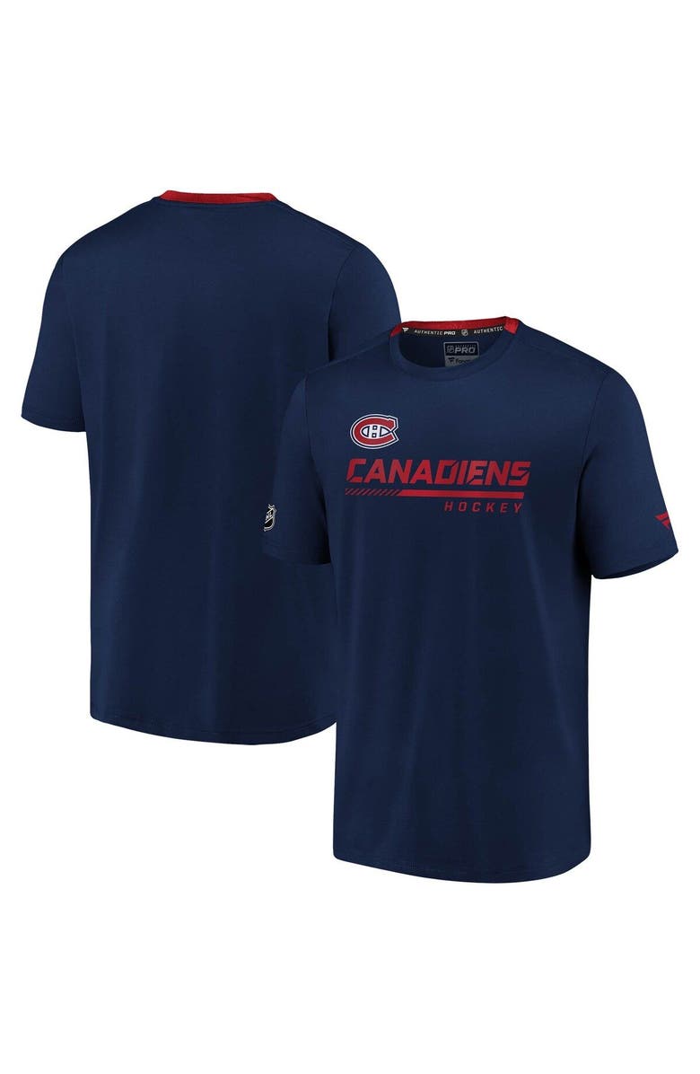 FANATICS Men's Fanatics Branded Navy Montreal Canadiens Authentic Pro Locker Room Performance T-Shirt, Main, color, 