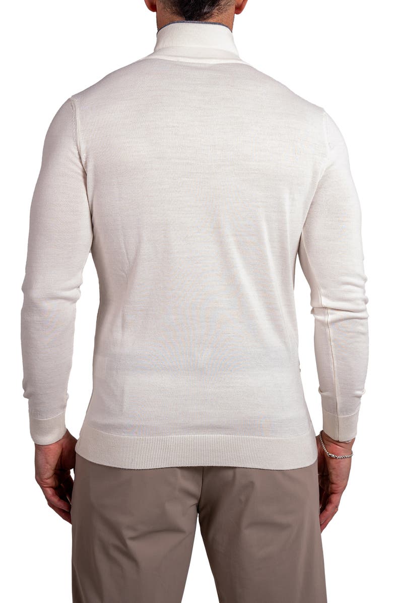 Maceoo Knitted Passion Merino Wool Quarter Zip Sweater, Alternate, color, White