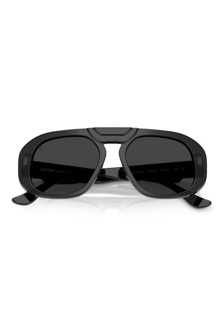 54mm Polarized Pillow Sunglasses, Alternate, color, BLACK / POLAR BLACK