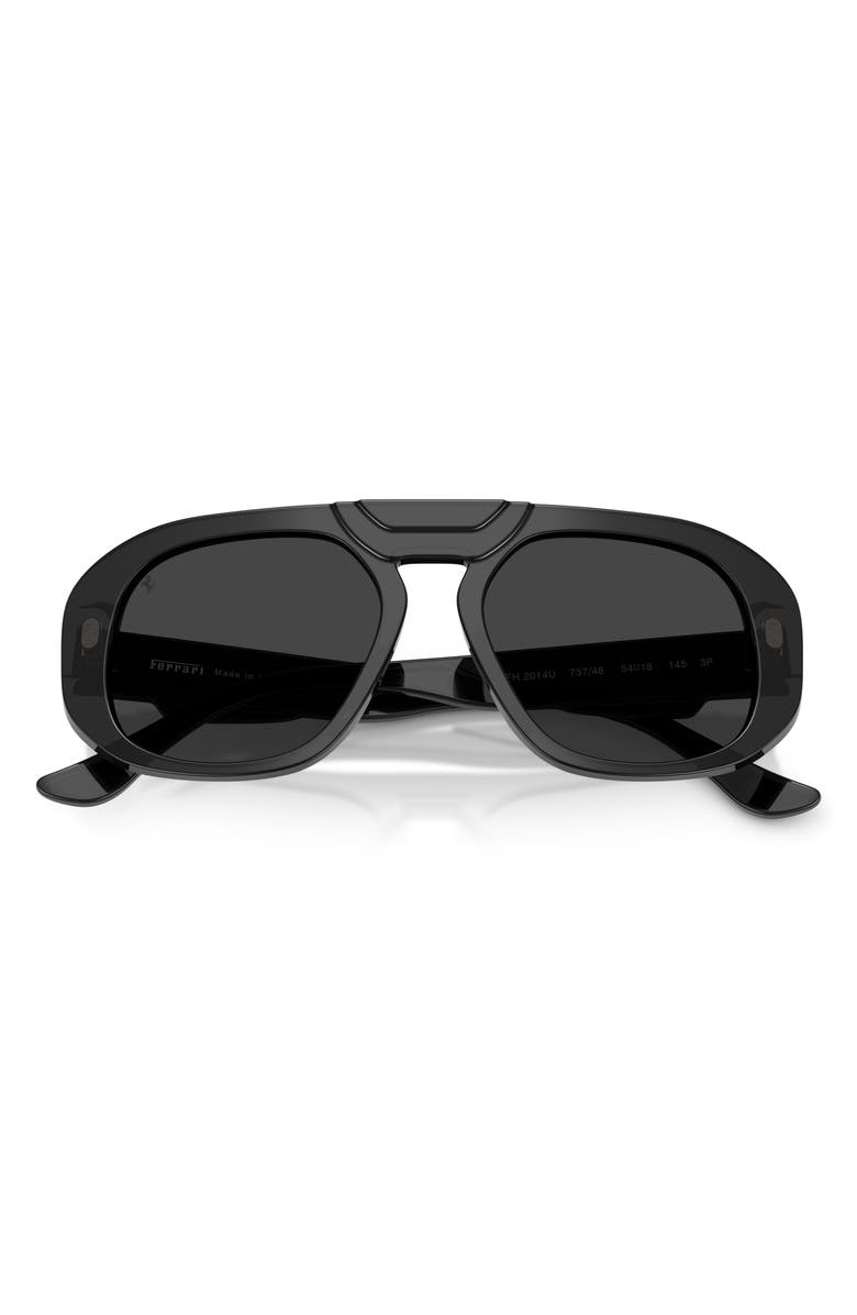 Ferrari 54mm Polarized Pillow Sunglasses, Alternate, color, Black / Polar Black