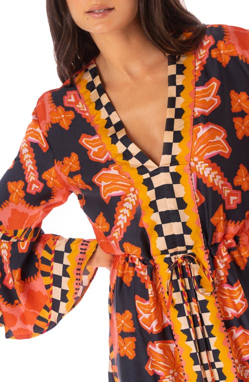 Maaji Racing Palms Joypop Cover-up Dress In Open Orange
