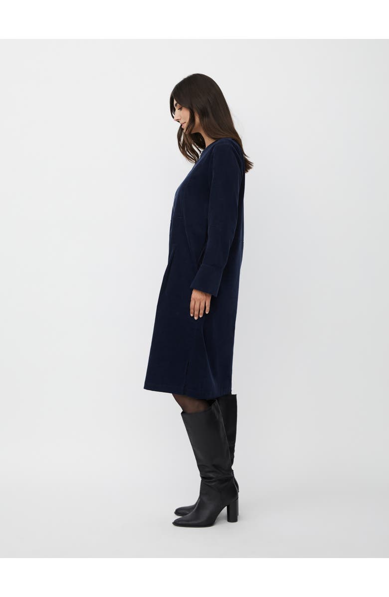Masai Copenhagen Long Sleeve Crew Neck Zip Midi Dress, Alternate, color, Navy Blazer