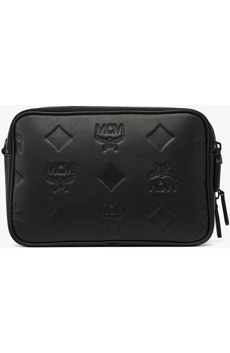 MCM Diamond Camera Bag in Maxi Monogram Leather, Alternate, color, Black