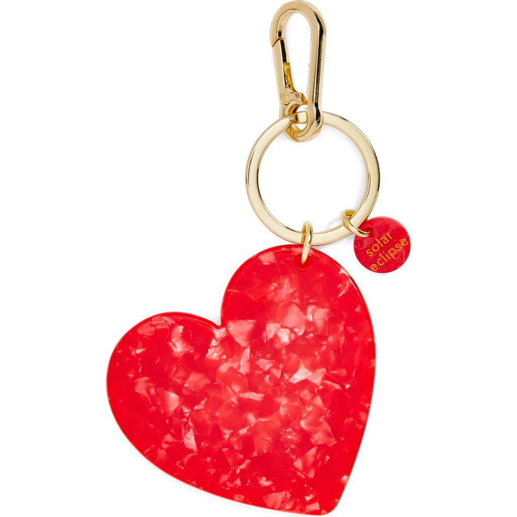 Solar Eclipse Handmade Heart Key Chain Bag Charm In Gold