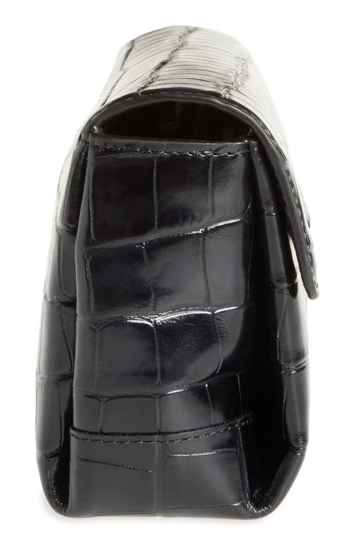 Totême Toteme Soft Croc Embossed Leather Clutch In Black