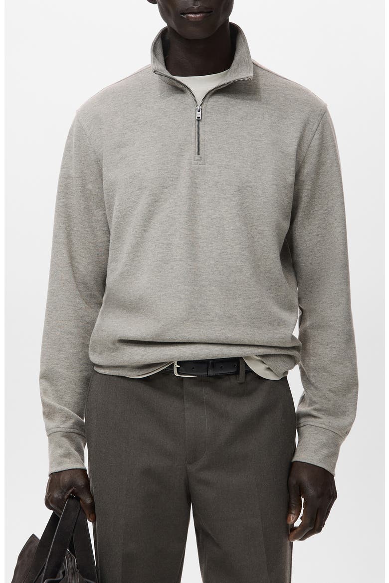 Regular Fit Quarter Zip Pullover, Main, color, GREIGE