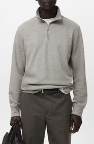 MANGO Regular Fit Quarter Zip Pullover