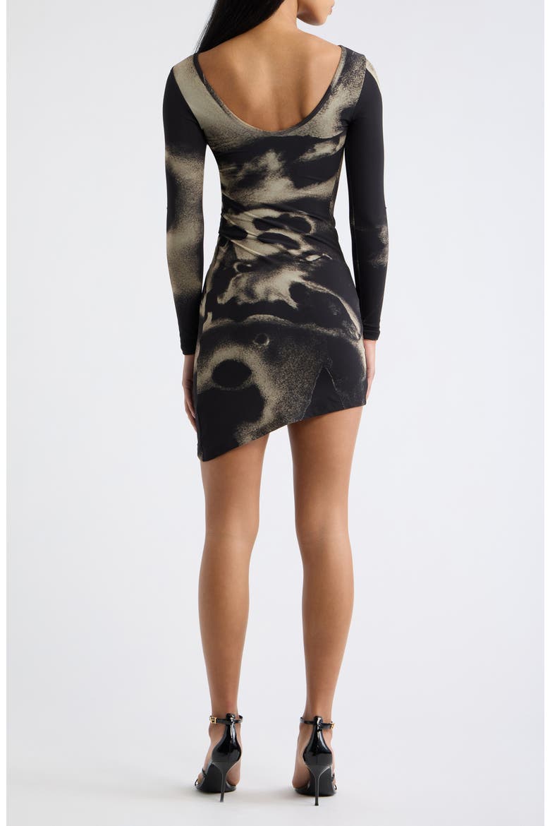 Perla Long Sleeve Minidress, Alternate, color, NEGRA