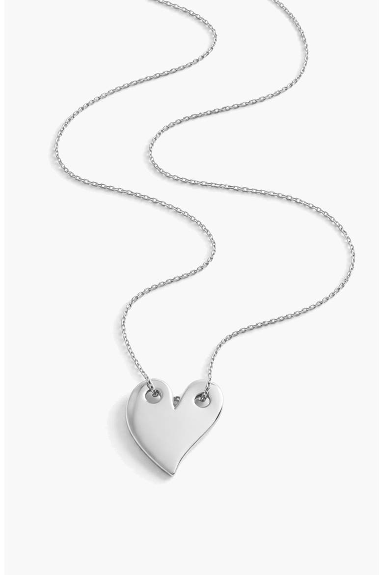 Loff Maxi Heart Necklace in Silver, Alternate, color, Silver