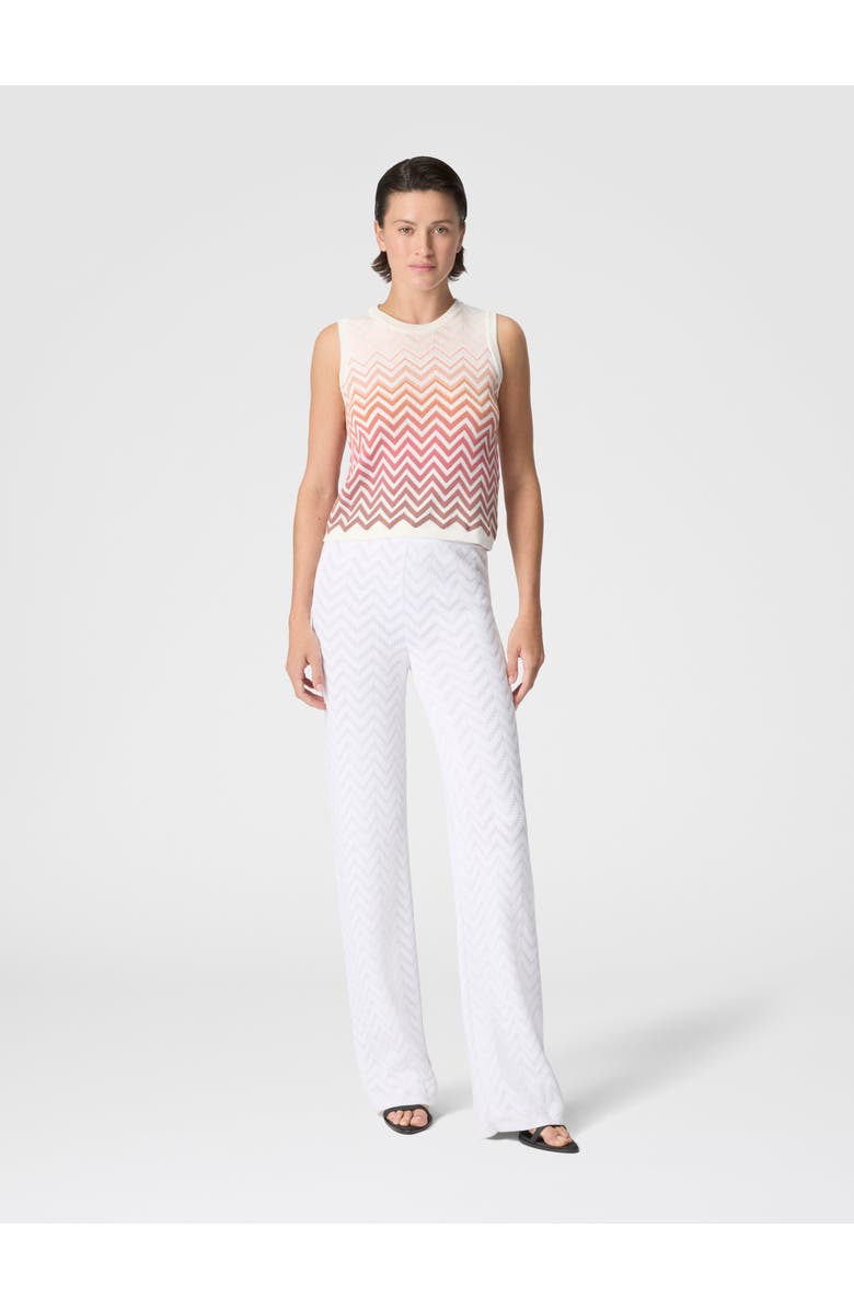 Missoni Straight-leg Stretch Chevron Cotton And Viscose Trousers, Alternate, color, White