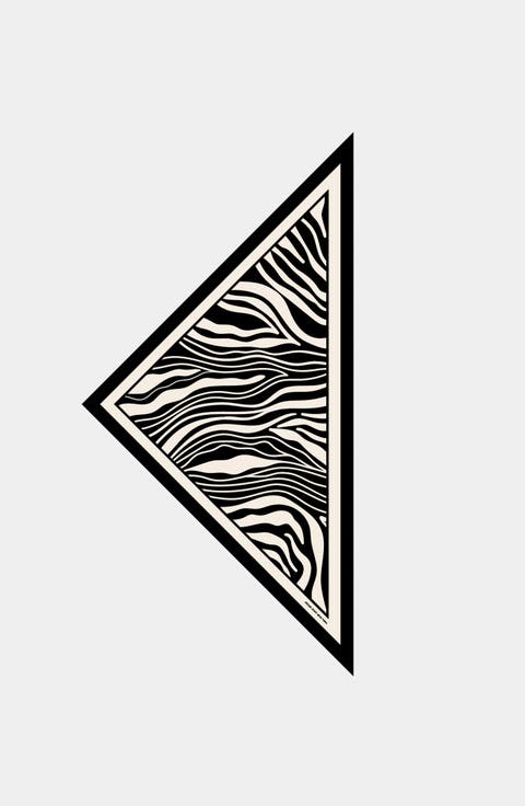 Zebra Wave Triangle Silk Scarf