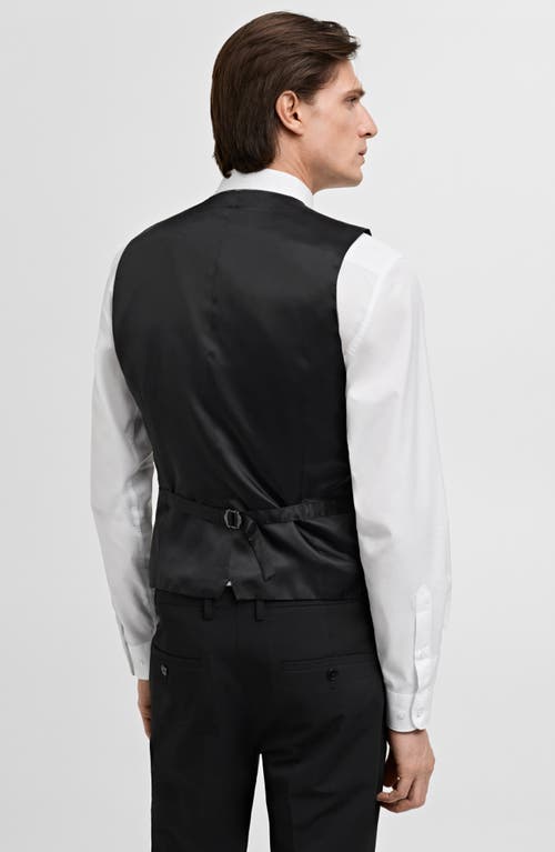 Shop Mango Paris Superslim Fit Stretch Suit Vest In Black