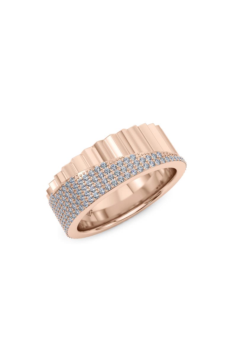 50/50 Fluted Lab Grown Diamond Ring, Main, color, 18K ROSE GOLD