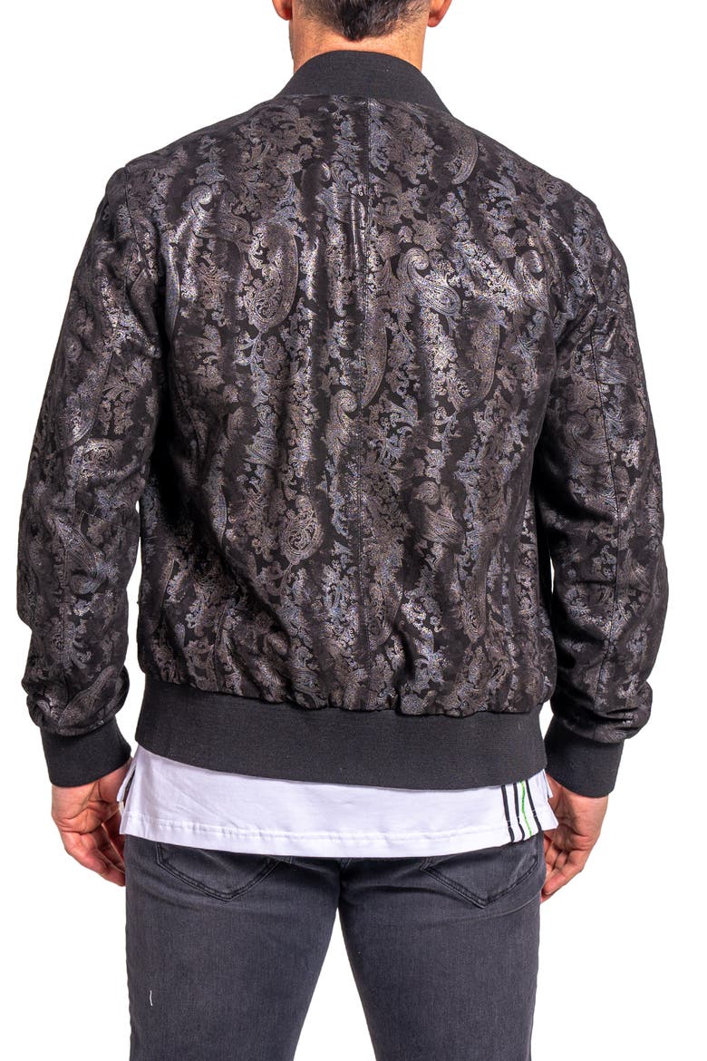 Ascension0010 Foil Print Leather Jacket, Alternate, color, BLACK