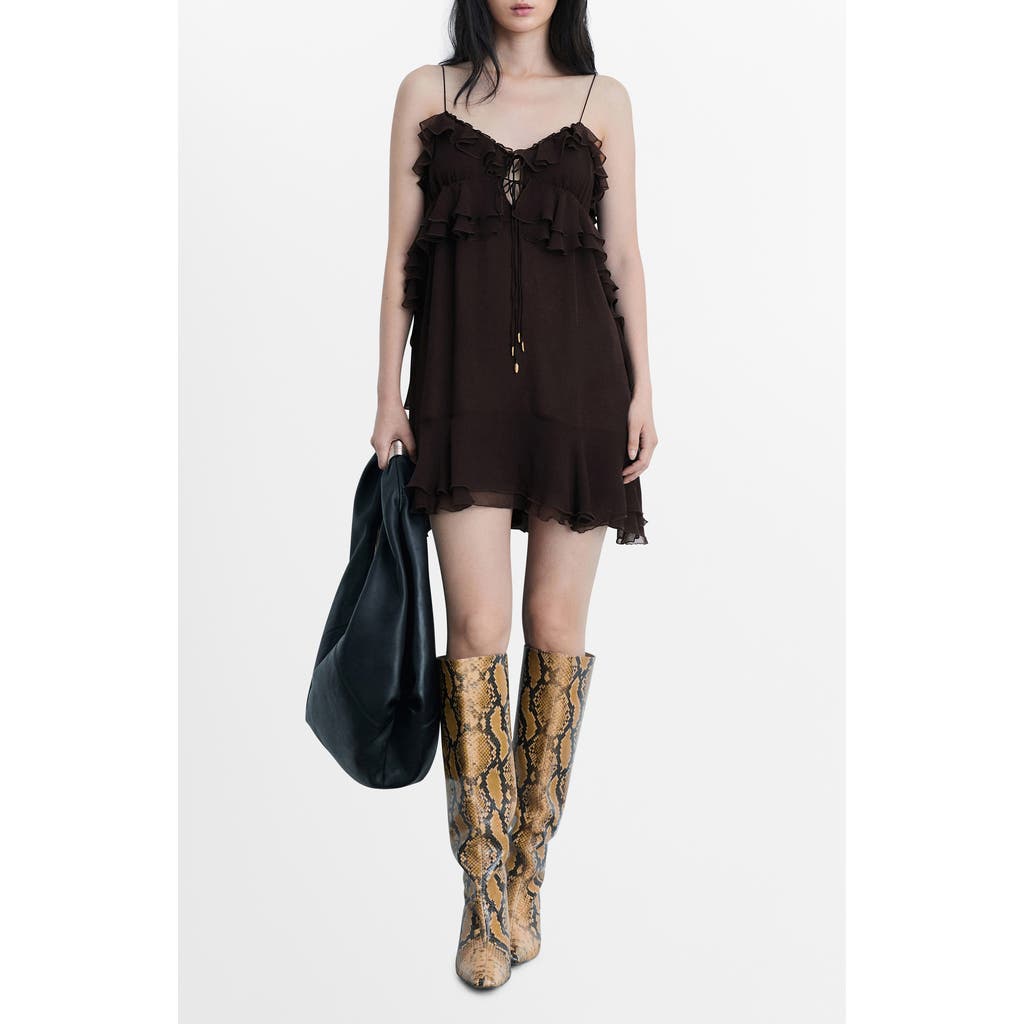 MANGO MANGO GARFI RUFFLE MINIDRESS