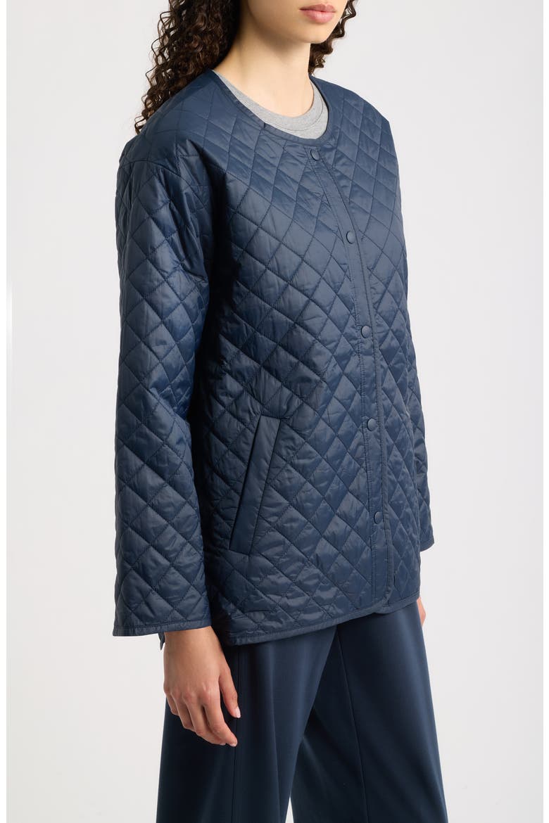 Round Neck Quilted Short Coat, Alternate, color, MARITIME