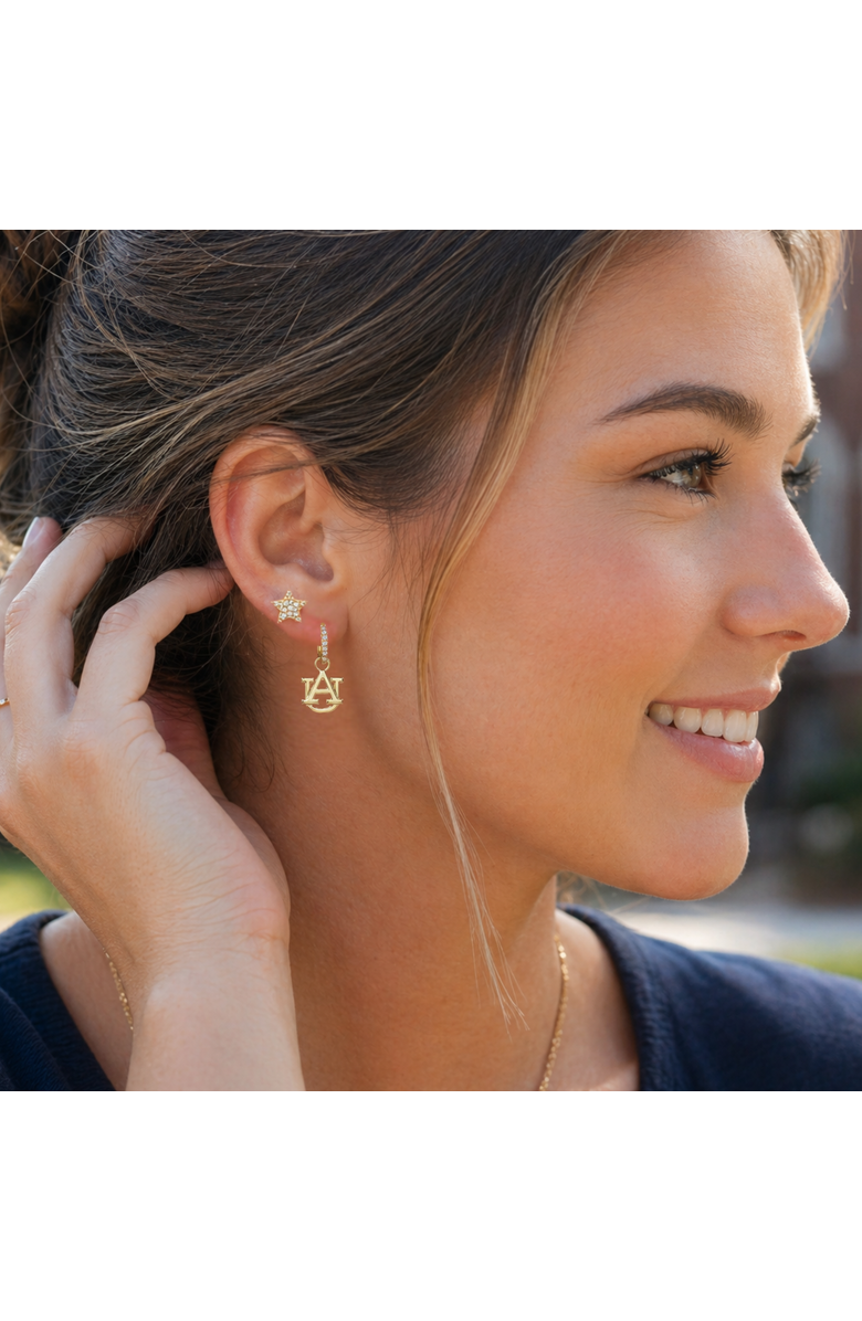 Color Shout Auburn University Pennant Pair Earring Set, Alternate, color, Yellow Gold