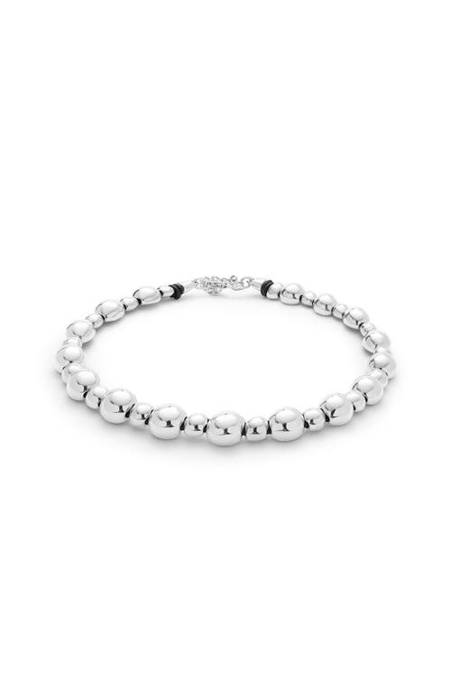 Unode50 Polished Bead Necklace In Metallic