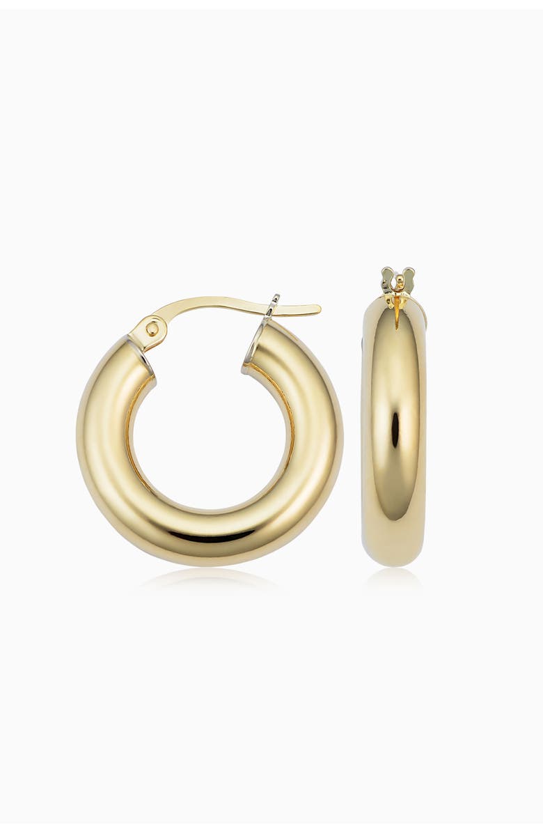Oradina 18K Gold Everything Bold Midi Hoops, Main, color, Yellow Gold